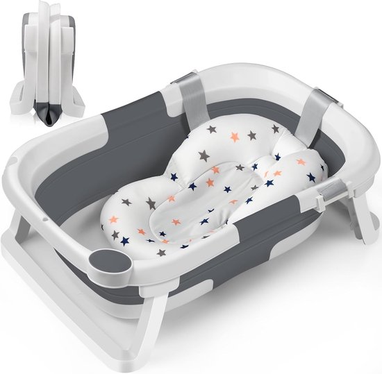 Dailygoods- Babybadkuip Opvouwbaar - Babybad voor Pasgeborenen 0-24 Maanden - Draagbaar - Ruimtebesparend - Geschikt voor Binnen/Buiten - Voor Kinderen 1-7 Jaar