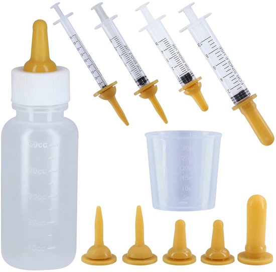 Dailygoods- Babyfles Kit 50 ml - Fopspeen - Spuit (1/3/5/10 ml) - Mini-voedingshulpmiddelen - Maatbeker - Herbruikbaar - Voedingsfles