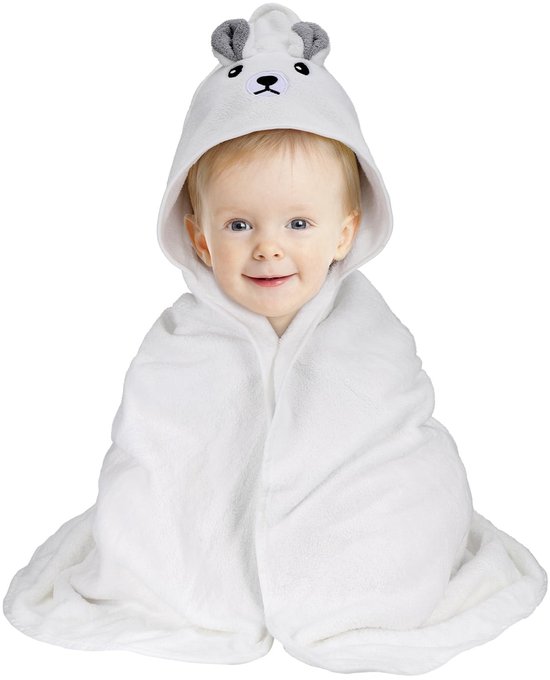Dailygoods- Babyhanddoek met Capuchon - Dierenoren - 80 x 80 cm - Ultrazacht - Polyester/Nylon - Perfect voor Baby's 0-3 Jaar - Badhanddoek