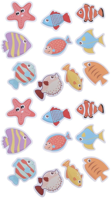 Dailygoods- Bad Sticker Antislip - Waterdichte Badstickers - Schimmelbestendig - Kindvriendelijke Zeedieren - 20 Stuks - Eenvoudig Schoon te Maken - Badkuipstickers