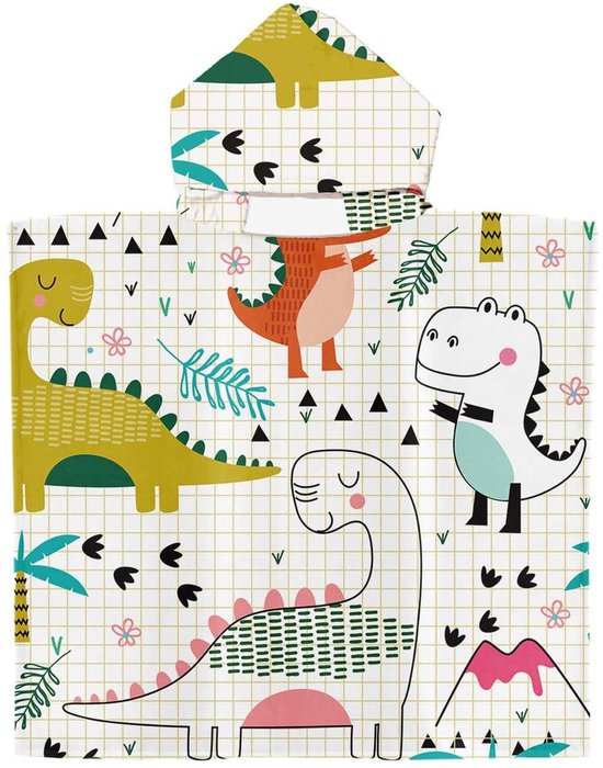 Dailygoods- Badponcho met Capuchon - Kinderbadponcho - Microvezel - 75 x 65 cm - Zacht en Comfortabel - Ideaal voor Strand en Zwembad - Handdoek