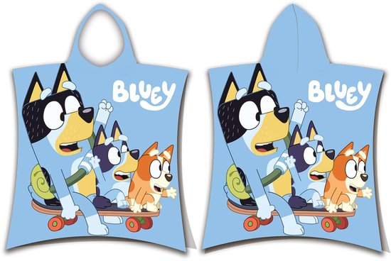 Dailygoods - Bluey Handdoekponcho - 50 x 115 cm voor Kinderen