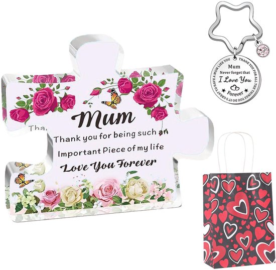 Dailygoods - Cadeaus voor mama - Acryl plaquette - Persoonlijk en uniek - Transparant - Verjaardagscadeaus - Geschenken voor mama van dochter en zoon