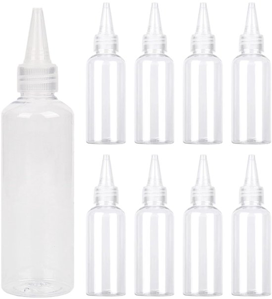Dailygoods - Cosensi - Dailygoody - Squeeze Bottles - 8 Stuks - Perfect voor Sauzen - 100ml - Lege Flesjes met Spuitmond - Geschikt voor Koken - Transparant