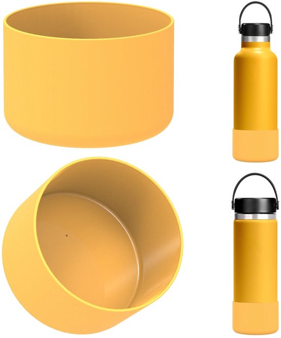 Dailygoods - Dailygoody - waterfleshoes - siliconen bescherming - York Geel - herbruikbaar - geschikt voor Hydro Flask - 2-pack van Dailygoods
