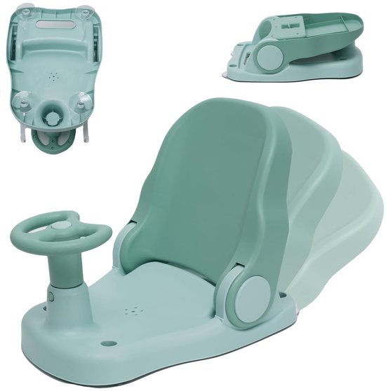 Dailygoods- Douchestoel Ergonomisch - Verstelbare Rugleuning - Antislip - Opvouwbaar - 4 Zuignappen - Handgreep Stuurwiel - Badstoel
