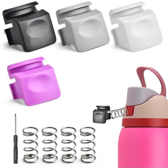 Dailygoods- Drukschakelaar Set van 4 - BPA-vrije Waterflessendop - Reserveknoppen - Eenvoudige Installatie - Compatibel met Owala FreeSip - Herstel de Fles Functie - Flesdop van Dailygoods