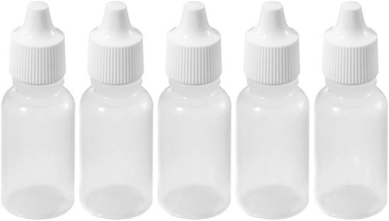 Dailygoods- Druppelflesjes 50 Stuks - 20ml Capaciteit - Lekvrij - PET/LDPE Materiaal - Controleerbare Druppelsnelheid - Geschikt voor Olieën - Druppenvial