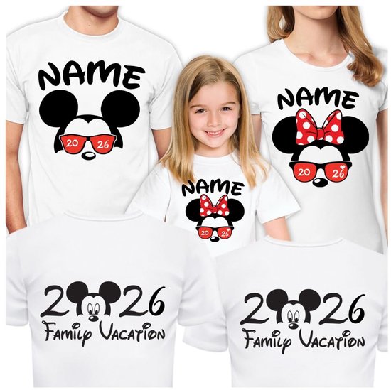 Dailygoods- Familie T-Shirts Set van 3 - Gepersonaliseerd - Partnerlook Gezin - Matching Shirts - Voor Verjaardag/Vakantie - Perfecte Cadeau
