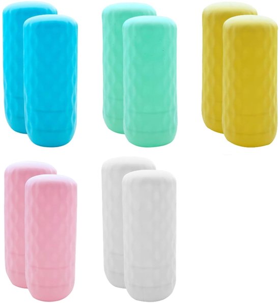 Dailygoods- Flessenhoezen Set van 10 - Lekvrij - Elastisch - Herbruikbaar - Siliconen - Voor shampoo en cosmetica - Flesbeschermers
