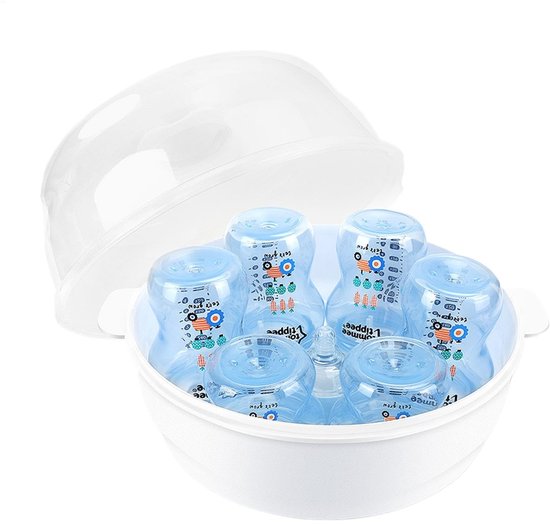 Dailygoods- Flessterilisator Hoge Temperatuur Stoom - Fles Reiniger - Grote Capaciteit - BPA-vrij - Compact - Lichtgewicht en Draagbaar - Flesreiniger
