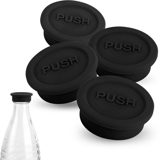 Dailygoods- Frisdrankflesdop Herbruikbaar - Siliconen Afsluitdop - 4 Stuks - Compatibel met Sodastream - 4,8 cm Diameter - Ideale Accessoires - Flesdeksel