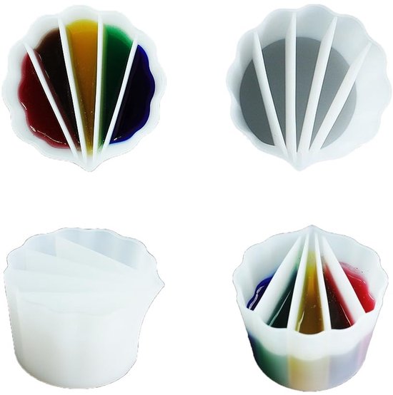 Dailygoods- Gietverf Fles Herbruikbaar - Siliconen Verdelers - 5 Kanalen - Veilig voor Kinderen - Duurzaam - Geschikt voor DIY Schilderen - Verfpalet