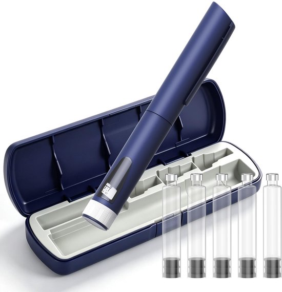 Dailygoods- Insulinepen herbruikbaar - 5 standaard glazen cartridges - Nauwkeurige dosering - Ergonomisch ontwerp - Antislip - Draagbaar - Injectiespuit