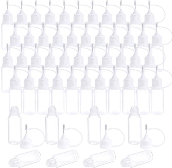 Dailygoods- Knijpflessen 100 stuks - Mini Precisie Tip - Plastic Lijm Applicator - Vloeibare Olie - Quilling/Acryl Schilderen - Creatieve Ambachten - Squeeze Bottles