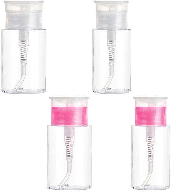 Dailygoods- Knijpflessen 4 stuks - 100 ml/150 ml - Transparante Persdispenserflessen - Navulbare Container - Duurzaam Polypropeen - Flip-Top Vloeistofreservoir - Dispenserfles