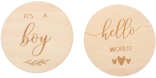 Dailygoods- Mijlpaalkaarten 2 Stuks - Houten Cirkel - Baby Fotorekwisieten - Uniek Design - Groei Weergave - Creatief en Betekenisvol - Groeikaarten