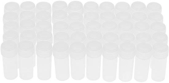 Dailygoods- Monsterfles 50 stuks - 5 ml doorzichtige plastic buizen - Cosmetische container - Laboratoriumflesjes - Goede afdichting - PE-kunststof - Opbergfles