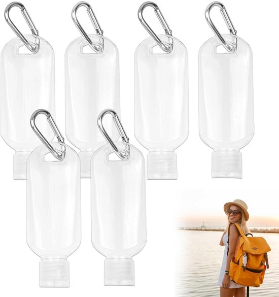 Dailygoods- Navulbare Flessen 6-Pack - 50 ml TSA-goedgekeurd - Lekvrije Knijpflessen - Draagbare Plastic - Handdesinfecterend Middel - Perfect voor Reizen - Reisflessen