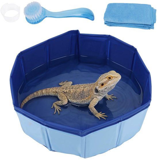 Dailygoods - Opvouwbaar Baardagaam Bad - Waterdicht Zwembad voor Kleine Reptielen