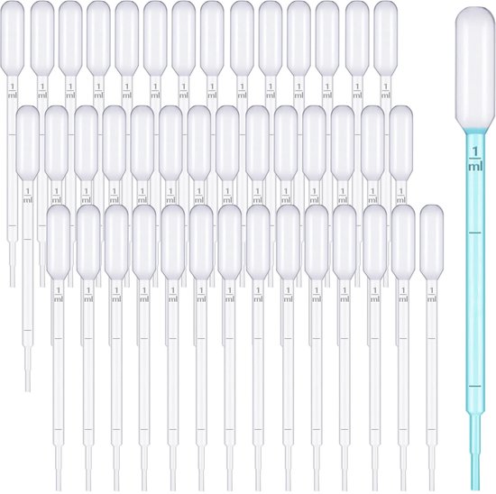 Dailygoods- Pipetten 1 ml - 100 Stuks - Kunststof - Wegwerppipetten - Hoge Precisie - Ideaal voor Vloeistoffen - Laborpipet