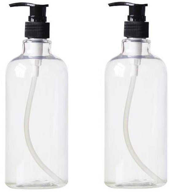 Dailygoods- Plastic Fles - 2 Stuks 500 ml - Hervulbare Pompflessen - Lege Flessen - Zeepdispenser - Eenvoudig te Vullen - Pompfles