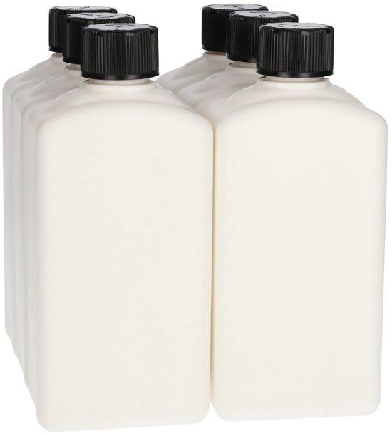 Dailygoods- Plastic Fles 500 ml Kindveiligedop - Gerecycled HDPE Kunststof - Onbreekbaar - Hervulbaar - 6 Stuks - 100% R-HDPE