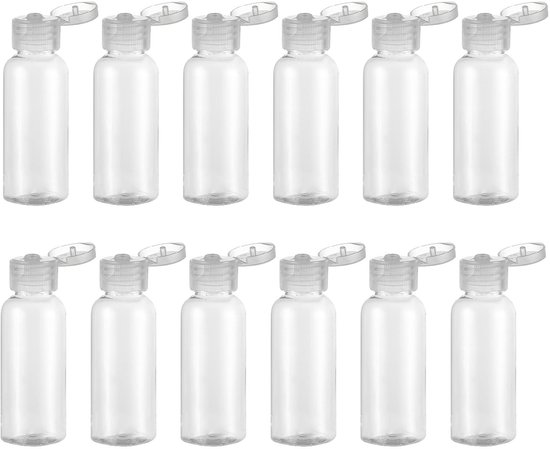 Dailygoods- Plastic Flessen 15ml - Set van 12 - Transparant - Herbruikbaar - Lichtgewicht - Ideaal voor Reizen - Veilig en Duurzaam - Flesjes