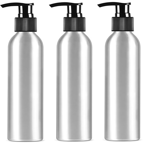 Dailygoods- Pompfles 250ml - 3 Stuks - Aluminium - Navulbaar