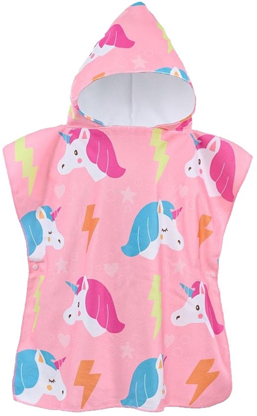 Dailygoods- Poncho-handdoek met capuchon - Badponcho Kinderen - Strandhanddoek - Zwembadhanddoek - Aankleedjas - 60 x 60 cm van Dailygoods