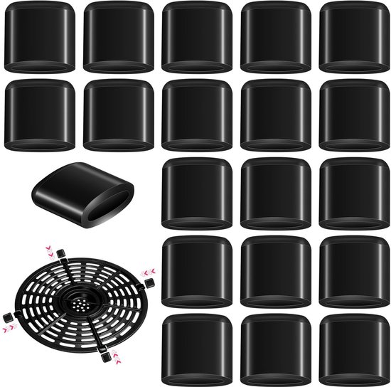 Dailygoods- Rubberen Buffers 20 Stuks - Siliconen Accessoires - Luchtfriteuse - Bescherming - M8 Fitting - 1,1 x 1 cm Afmetingen - Airfryer