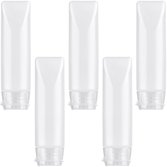 Dailygoods - Set van 5 Reisflessen - Navulbare Kunststof Tubes voor Cosmetica van Dailygoods