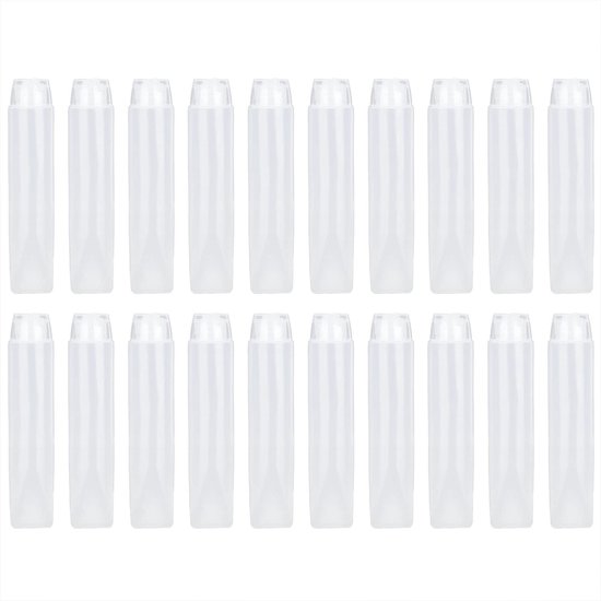 Dailygoods- Squeeze Tubes Herbruikbaar - Plastic Flessen - 50 ml - Set van 20 - Flipdeksel - Reis/Beauty - Cosmetic Tubes