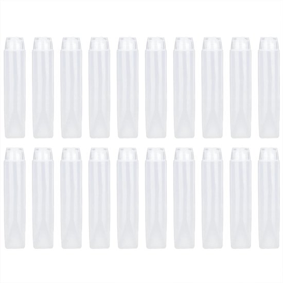 Dailygoods- Squeeze Tubes Herbruikbaar - Plastic Flessen - 50 ml - Set van 20 - Flipdeksel - Reis/Beauty - Cosmetic Tubes van Dailygoods