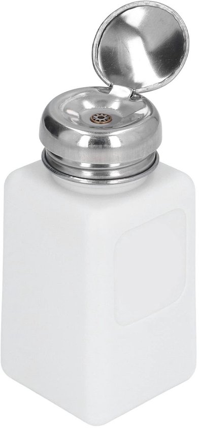 Dailygoods- Vloeistofdispenser 200 ml - Oplosmiddeldispenser - HDPE - Roestvrij Stalen Deksel - Compact - Lichtgewicht - Dispenser