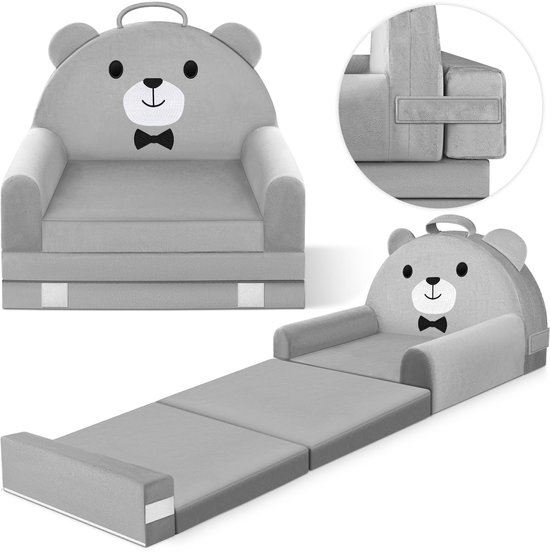 Dailygoods - Vouwbare Kinderstoel Bed, Zacht Pluche Kinderen Armstoel Sofa