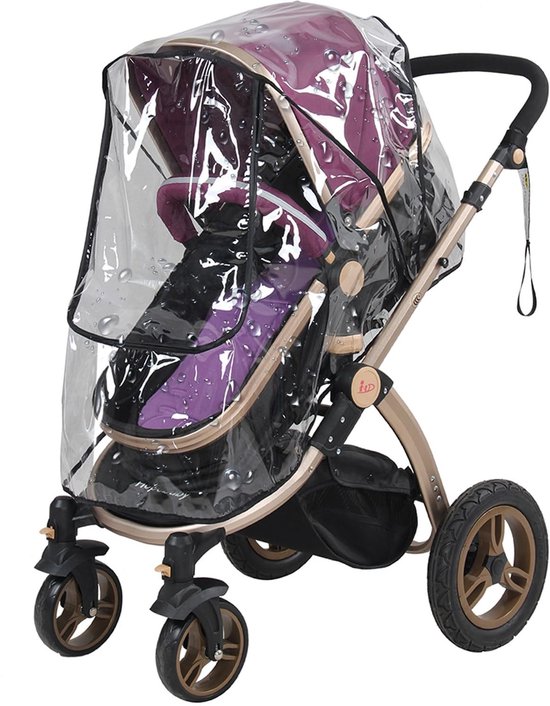 Dailygoods - Waterdichte Regenhoes voor Kinderwagen - Transparant PVC Accessoire van Dailygoods