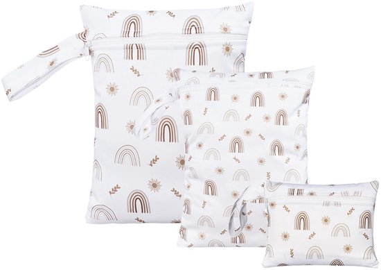 Dailygoods- Wetbag Set - Waterdichte Luiertas - Herbruikbare Natte Tas - 3 Maten - Polyester - Geschikt voor Kamperen/Zwemmen - Opbergzak