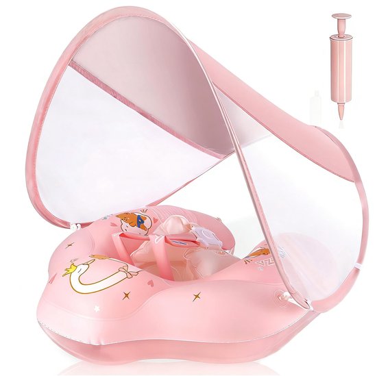 Dailygoods- Zwemring met Zonnedak SPF 50+ - Zwemband Baby - Zwemring Maat S/L - Zwemhulp - Geschikt voor 5-16 kg - 3-36 maanden - Babyzwemband