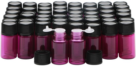 Dailygoody - 3ml Colorfui Glazen Fles - Perfect voor Etherische Oliën - Rozenrood - Herbruikbaar - Voor Parfum en Reagens