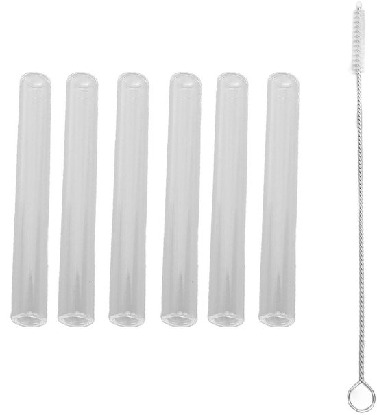 Dailygoody - Borosilicate Glazen Tubes - Herbruikbare Laboratorium Buizen - Met Reinigingsborstel - 10.3cm - Glazen Laboratorium Buizen - Voor Laborat
