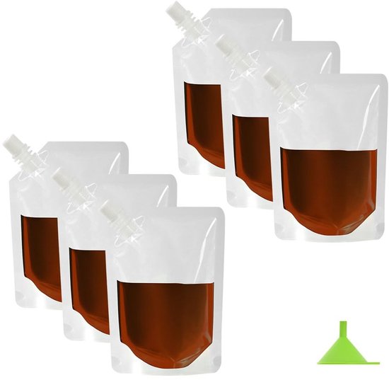 Dailygoody - Drinkzakjes - Hervulbare drinkflessen - Lichtgewicht en opvouwbaar - 250 ml - Herbruikbaar voor festivals en reizen - Geschikt voor campi