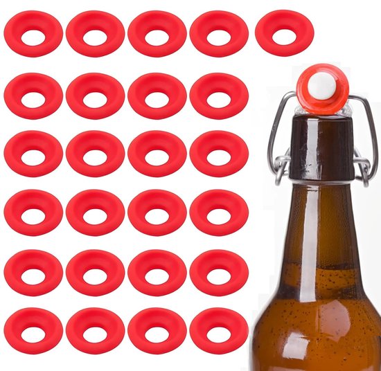 Dailygoody - Grolsch afdichtingen - Siliconen sluitringen - Veilige vervangingen - Rood - Flip top fles afdichting - Lange levensduur - Geschikt voor ...