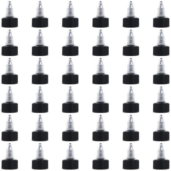 Dailygoody - Knijpflesdop - 36 stuks - Natuurlijke twist-caps - Zwart