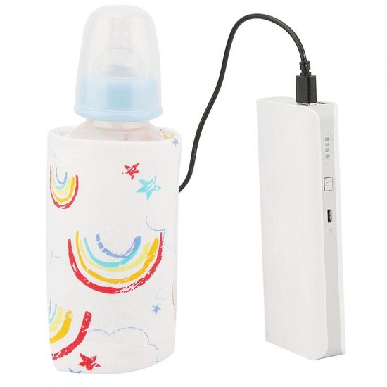 Dailygoody - Portable Baby Bottle Warmer - USB Flesverwarmer - Reiswarmhouder met Thermostaat - Rainbow - Baby-accessoire - Geschikt voor thuis en ond...
