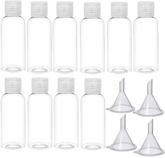 Dailygoody - Reisflessen - Cosmetische containers - Transparant - Flessen voor shampoo - 10 stuks 100 ml - Geschikt voor alle leeftijden - Helder