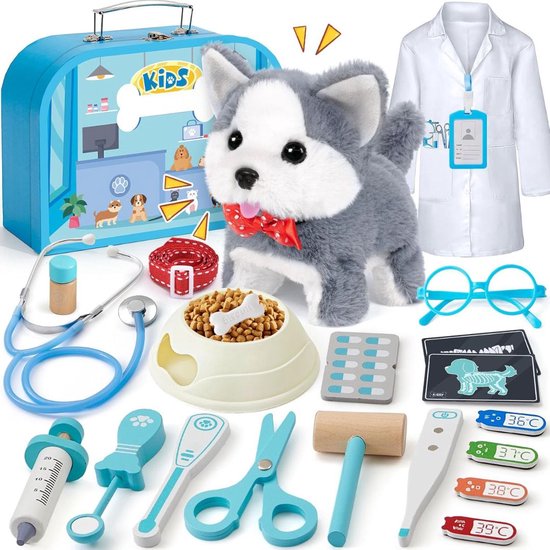 DailySupplies® Dierenarts Speelgoed - Dokterset - Kinderspeelgoed voor Jongens en Meisjes - Vanaf 2 Jaar geschikt voor 3 4 5 en Ouder - Blauw van DailySupplies