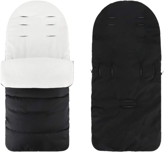 DailySupplies® Voetenzak Buggy - Kinderwagen Wiegdeken - Universeel - Zwart en Wit van Merkloos