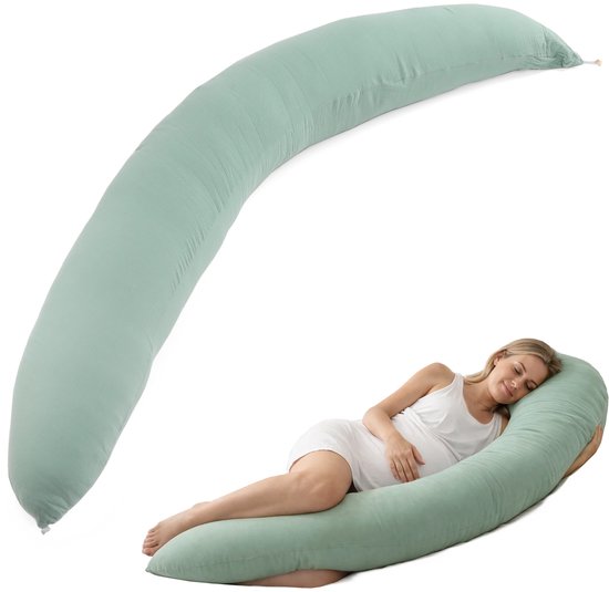DAITORE - Zwangerschapskussen XXL - 190x32cm - Afneembare & Wasbare Hoes - Ergonomisch Zijslaapkussen - Voedingskussen - Lichaamskussen - Body pillow