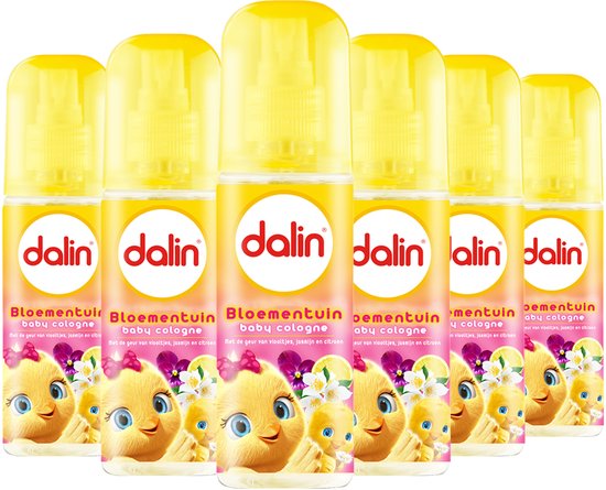 Dalin Baby Cologne, 6 x 150 ml, Frisse en Zachte Geur voor de Gevoelige Babyhuid - Bloementuin van Dalin